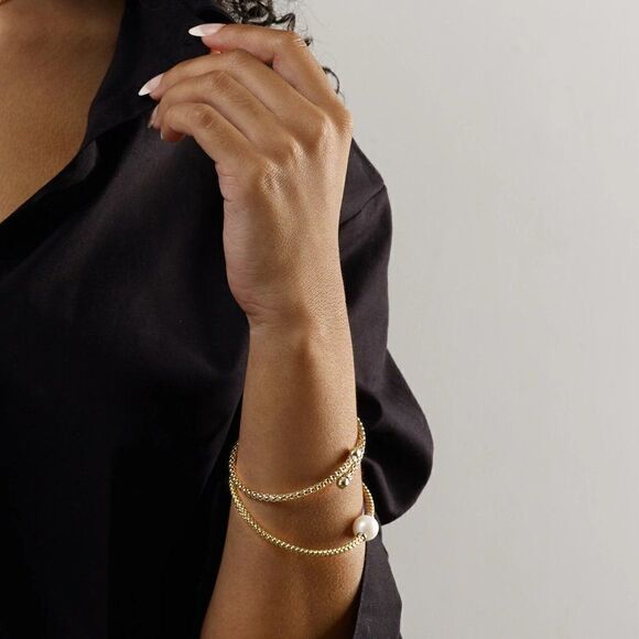 Phillip Gavriel 14K GOLD POPCORN STRETCH PEARL BRACELET - Picture 2 of 9